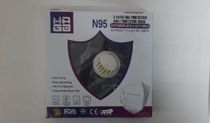 Printed 200-300gm ABS N95 Respirator Mask, Size : Standard