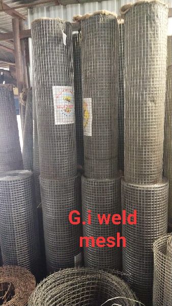 Galvanized Steel GI Weld Mesh, Color : Silver