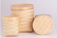 Bamboo Round Box Set, for Packaging, Color : Brown