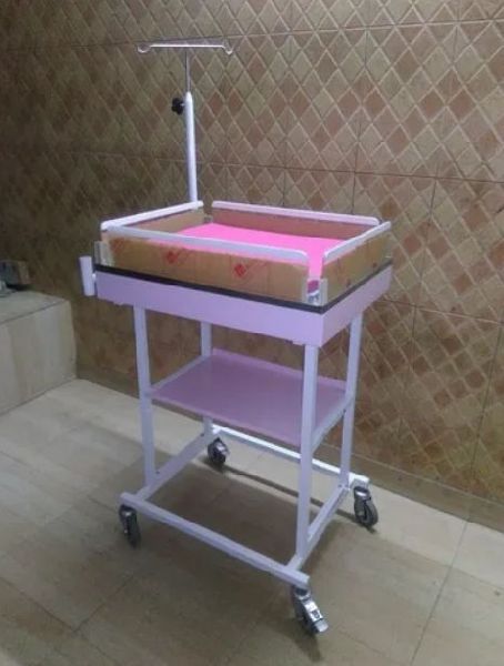 Rectangular Mild Steel Infant Care Trolley, for Hospital, Feature : Easy Operate