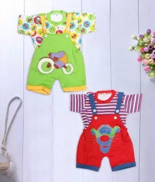 Printed Baby Boy Dungaree Set, Size : All Sizes