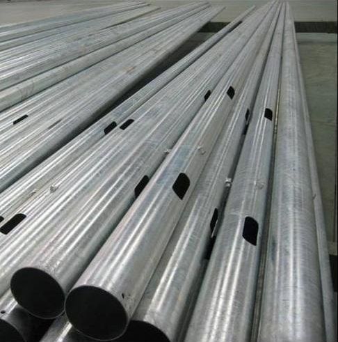 Galvanized Iron Commercial Conical Lighting Pole, for Street, Garden etc., Color : Silver