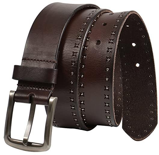Stainless Steel Mens Studded Belts, Color : Brown
