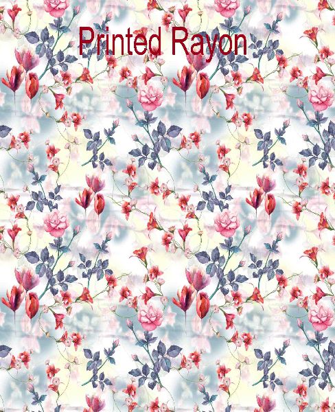 Floral Printed Rayon Fabric, for making garments, accessories, Density : 100%