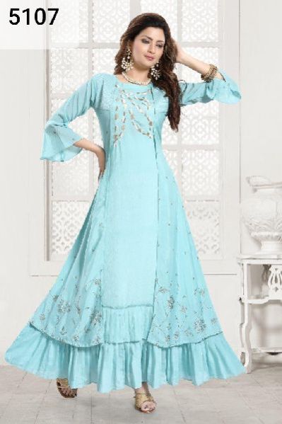 Plain Silk Ladies Designer Kurti, Size : M, XL, XXL
