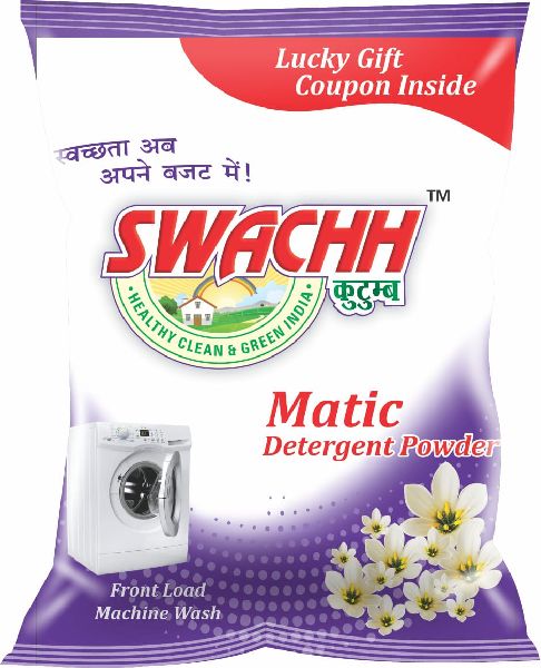 Swachh Kutumb Matic Detergent Powder, for Cloth Washing, Packaging Size : 1kg