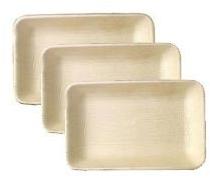 Rectangular Rectangle Areca Leaf Plates, For Serving Food, Size : Standard