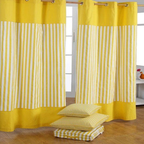 Cotton Curtains, for Home, Hotel, Pattern : Striped