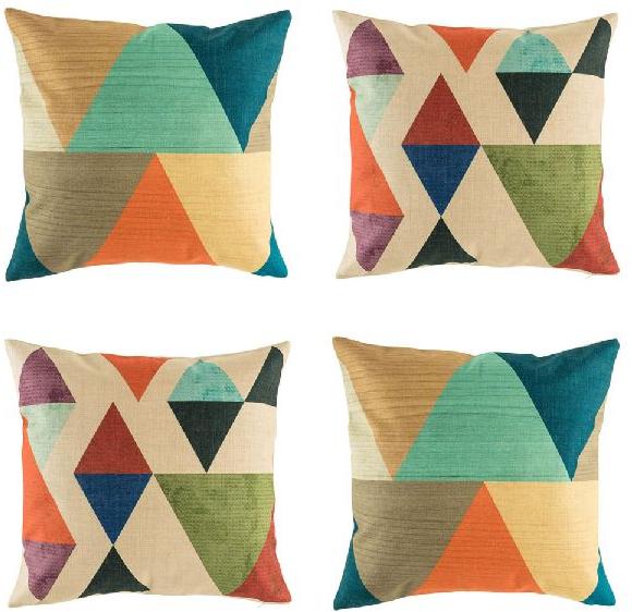 Square Cotton Modern Cushion Cover, for Bed, Chairs, Sofa, Pattern : Printed