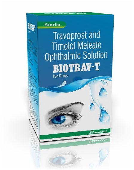 Travoprost and Timolol Meleate Eye Drops, Packaging Size : 2.5 ml