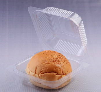 Plain Plastic Burger Packaging Box, Color : Transparent