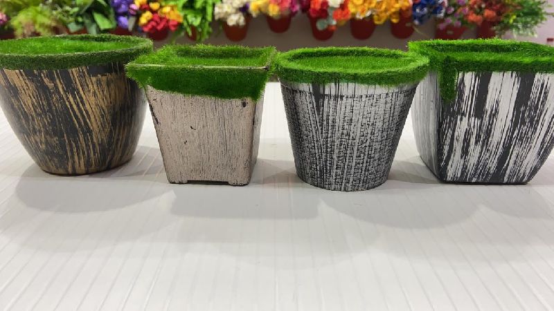 Polished Printed Decorative Grass Pot, Style : Modern