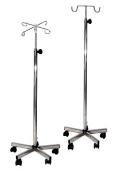 Metal Polished Saline Stand, for Clinical, Hospital, Base Material : Plastic