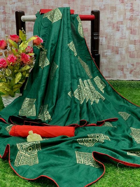 Silk Foil Printed Sarees, for Comfortable, Easily Washable, Technics : Attractive Pattern
