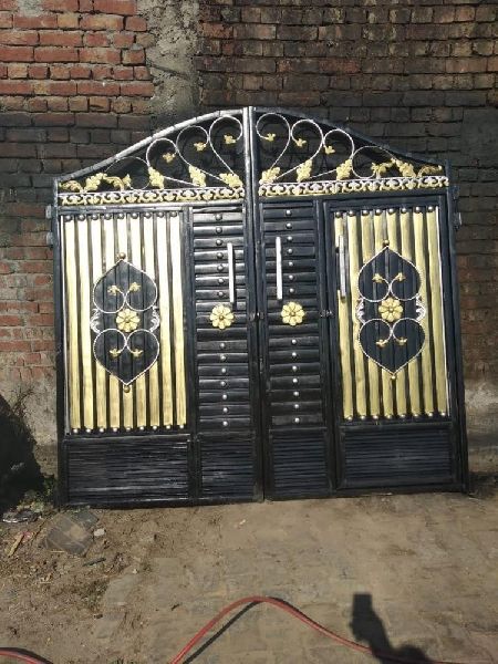 Decorative mild steel main gate, for College, Outside The House, Parking Area, School, Size : 2x6ft