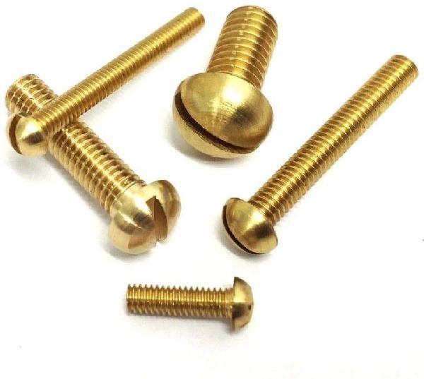 Brass Round Slotted Screws, Size : Standard