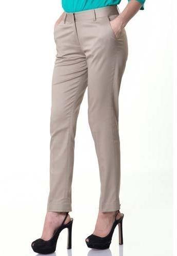 Womens 2 Way Lycra Regular fit Solid Casual Trousers Pants Formal Trouser  for Women Office