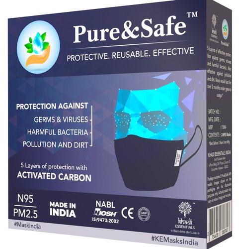 Pure&Safe 5 Layered Reusable Anti Pollution N95 Face Mask with Activated Carbon Filter