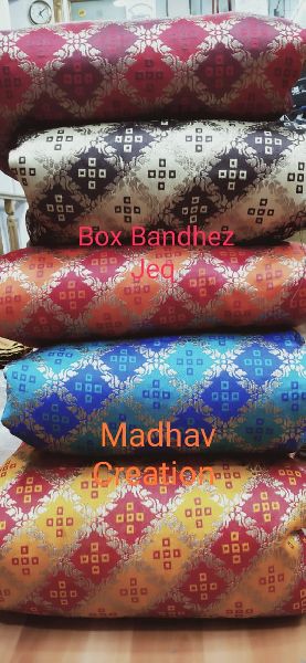 Printed Banarasi Bandhej Fabric, Technics : Attractive Pattern