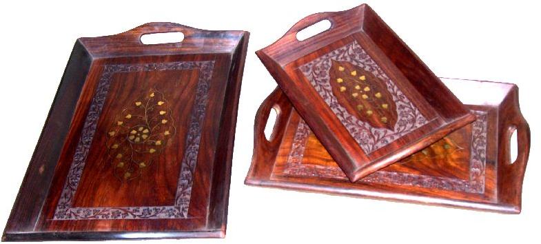 Square Polished Wooden Serving Set, for Home Use, Feature : Light Weight