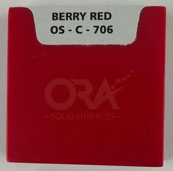 BERRY RED - PLAIN COLOUR SERIES - ORA SOLID SURFACES