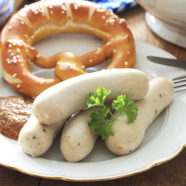 Pork Weisswurst Sausage, Feature : With Natural Sheep Casing