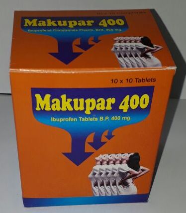Makupar - 400 (Ibuprofen Tablets BP), Size : Oval