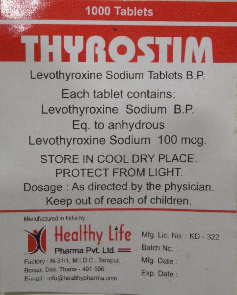 THYROXINE SODIUM TABLETS BP (LEVOTHYROXINE SODIUM TABLETS BP 0.25 MG)