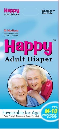 Plain Happy Adult Disposable Diaper-M10, Age Group : 25-95