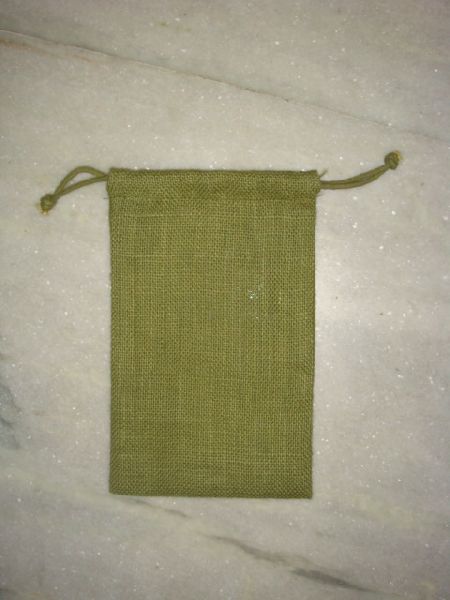 GREEN DYED JUTE POUCH BAG, Size : CUSTOMIZED