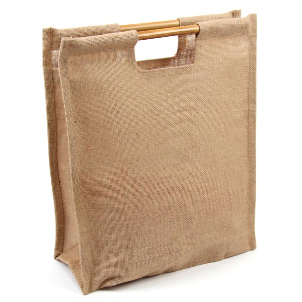 NATURAL JUTE BAG WITH CANE HANDLE, for Shopping, OFFICE, COLLEGE, Size : Multisizes