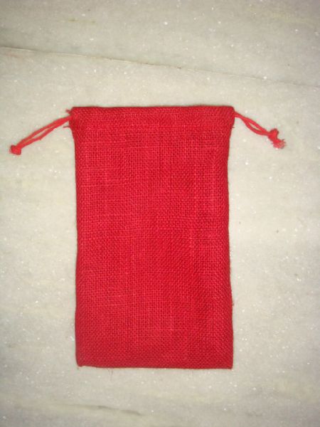 RED DYED JUTE POUCH