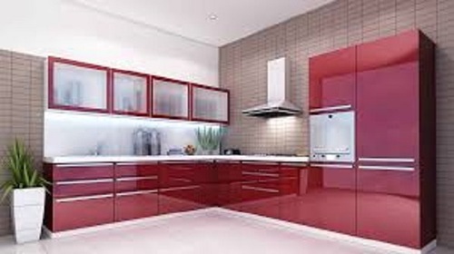 Polished Wooden Customized Modular Kitchen, for Home, Hotel, Restaurent, Feature : Accurate Dimension