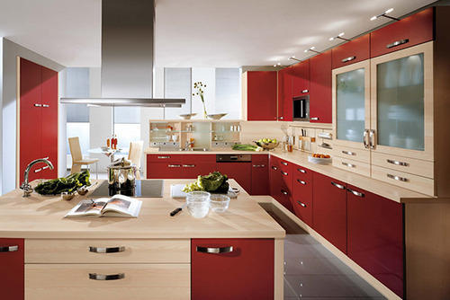 Polished Wooden G Shaped Modular Kitchen, for Home, Hotel, Restaurent, Feature : Accurate Dimension