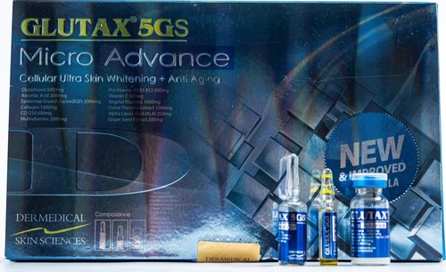 Glutax 5gs Micro Advance Glutathione Injection, Packaging Type : Box