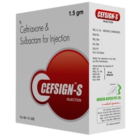 1.5gm Cefsign-S Cefitiaxone & Sulbactom Injection