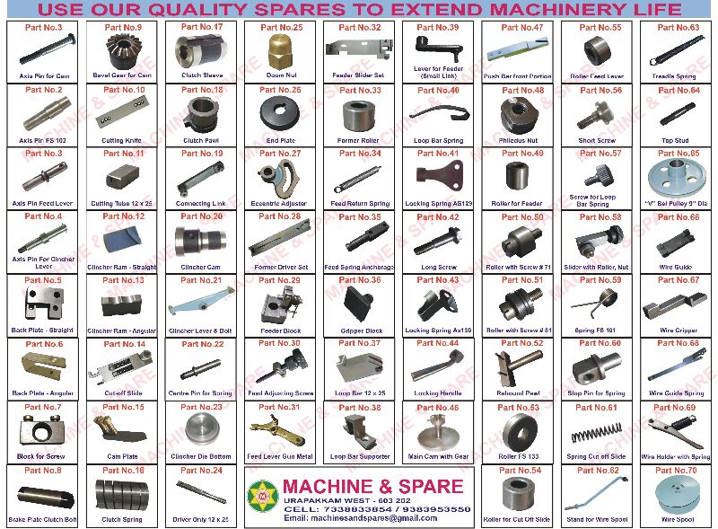 Box Stitching Machine Spare Parts Suppliers from Chennai, Tamil Nadu