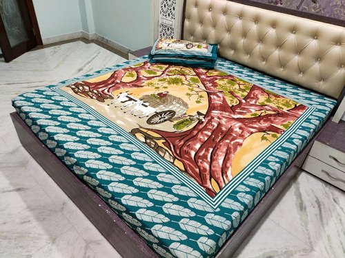 Cotton King Size Bedsheet, for Home, Hotel, Picnic, Feature : Anti Shrink, Anti Wrinkle