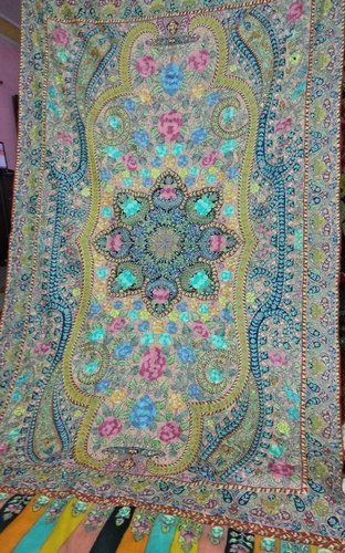 Embroidered Kalamkari Pashmina Shawl, Feature : Comfortable, Dry Cleaning