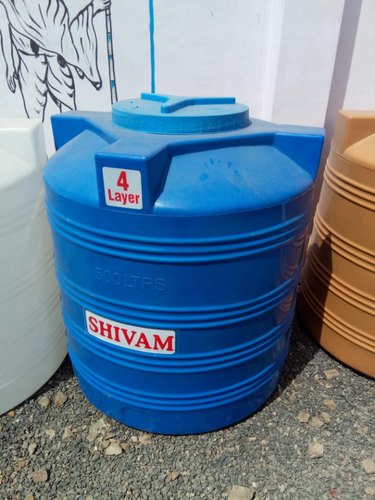 Shivam Round Powder Coated Blue Plastic Water Tank, Capacity : 0-500ltr