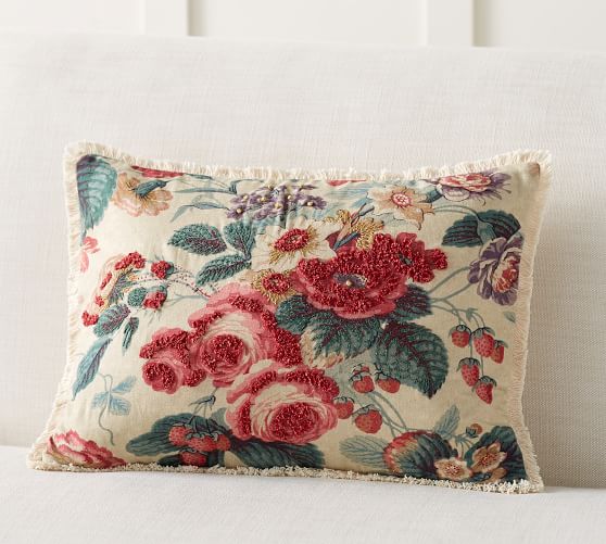 Printed Cotton Embroidered Pillow Cover, Feature : Shrink Resistant