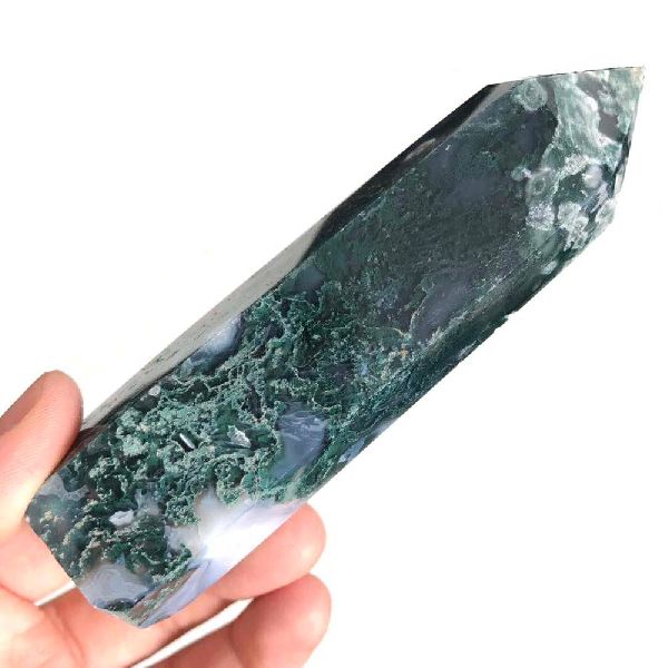 Moss Agate Faceted Tower, Color : Multi Gemstone