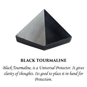 Polished Natural Tourmaline Pyramid, Color : Black