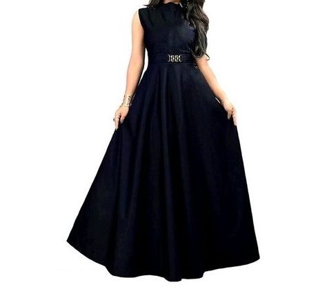 COSA MODA Plain Ladies Gown Dress, Size : XS, M, XL, XXL, Plus Size