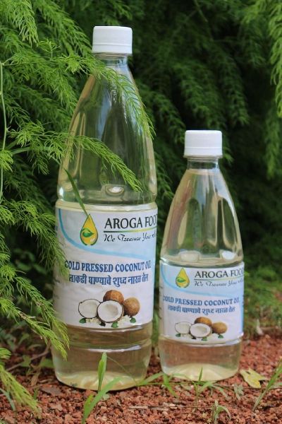 Aroga Foods Cold Pressed Coconut Oil, Color : Transparent