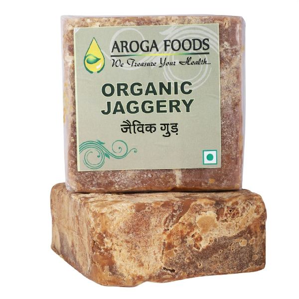 Aroga Foods Organic Ginger Jaggery Cubes, for Sweets, Color : Brownish