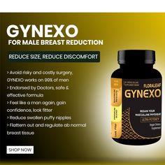 Gynexo Herbal Supplement Reduces Enlarge Breasts, Form : Solid, PILLS