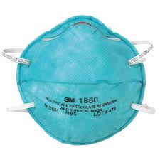 3M N95 1860 Face Mask, for Clinic, Clinical, Hospital, Size : Free Size