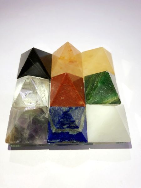 Nine Stone Seven Chakra Crystal Pyramid