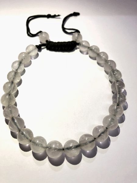 Polished Rose Quartz Crystal Bracelet, for Jewellery Use, Size : 0-20mm